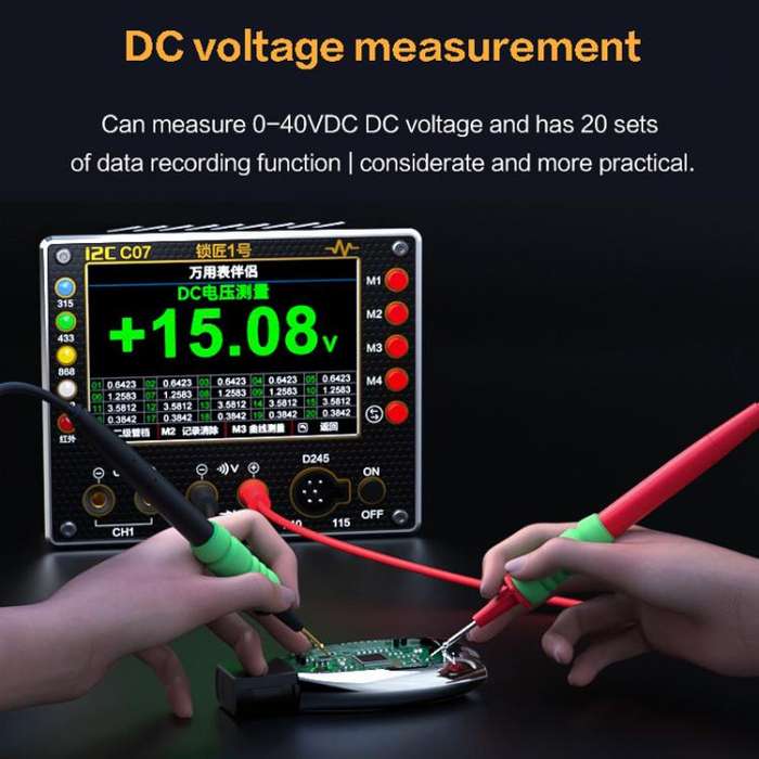 i2C C07 Locksmith No.1 Remote Control Frequency Tester Multimeter, Plug: EU Plug(Configuration 2)