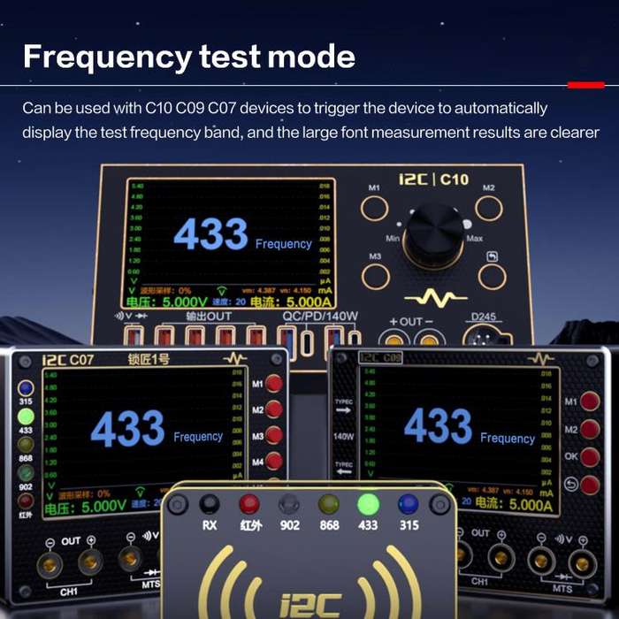 i2C C07 Locksmith No.1 Remote Control Frequency Tester Multimeter, Plug: EU Plug(Configuration 2)