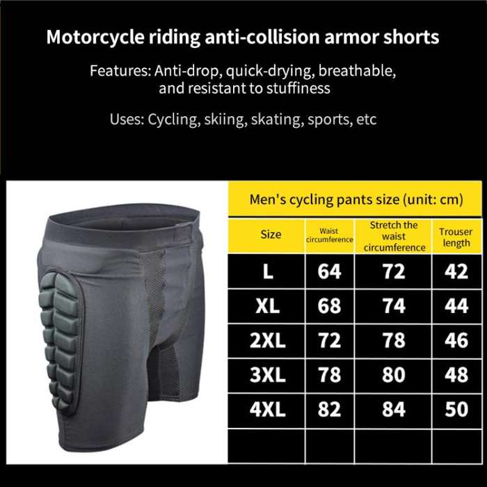 GHOST RACING GH-YW094 Off-road Motorcycle Armor Racing Riding Hip Protector Pants, Size:XL(Black)