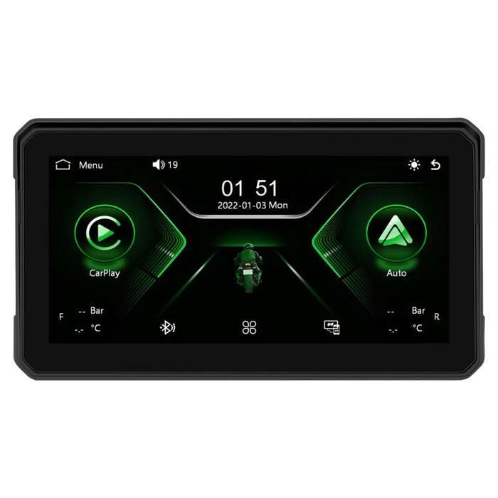 6 inch Motorcycle Wireless CarPlay and Android Auto Display Screen Navigator(Black)