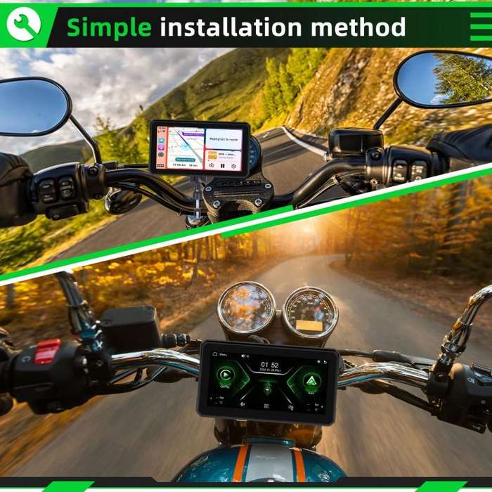 6 inch Motorcycle Wireless CarPlay and Android Auto Display Screen Navigator(Black)