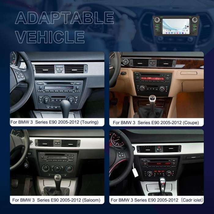 For BMW 3 Series E90 Android 15 7 inch Car CarPlay Car Navigation Reversing Image Integrated Mach...