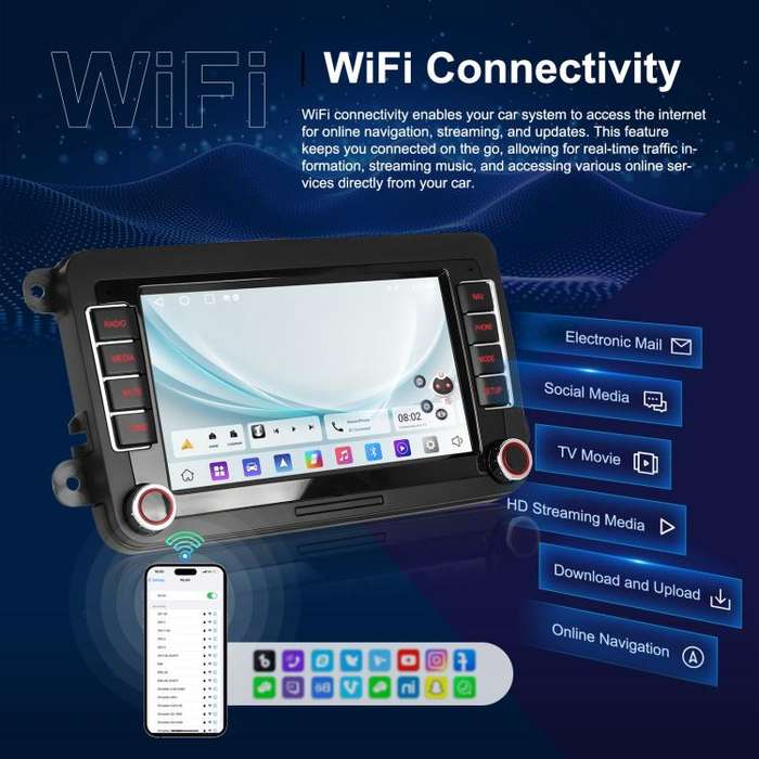 For Volkswagen Android 15 7 inch Horizontal Screen Car Player Car Central Control Navigation, Spe...