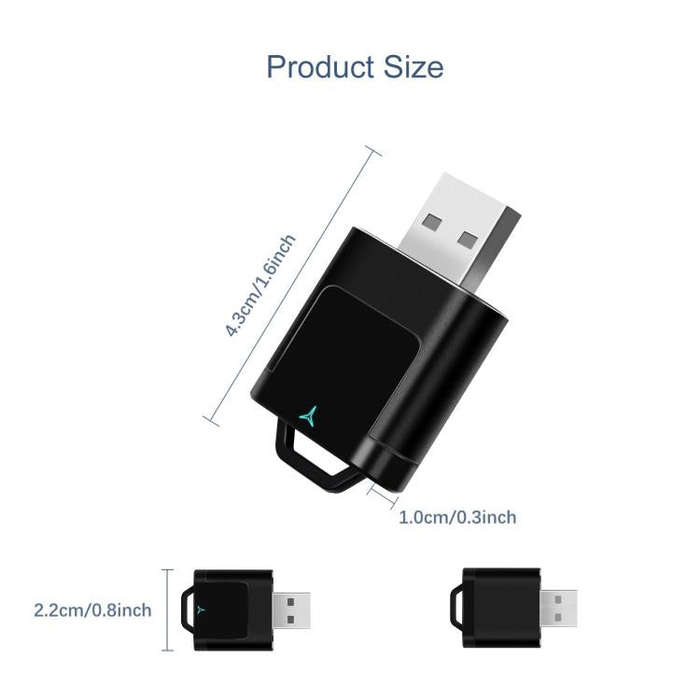 Car CarPlay and Android Auto Wired to Wireless Smart Box USB Adapter(Black)