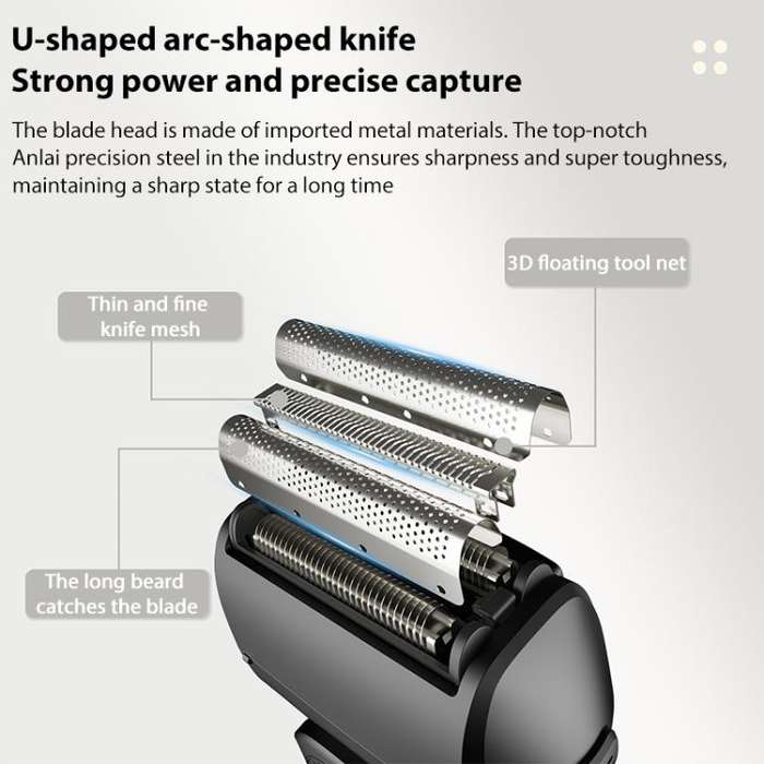 Full Body Washable LED Digital Display Reciprocating Electric Shaver(Gun Fight Black)