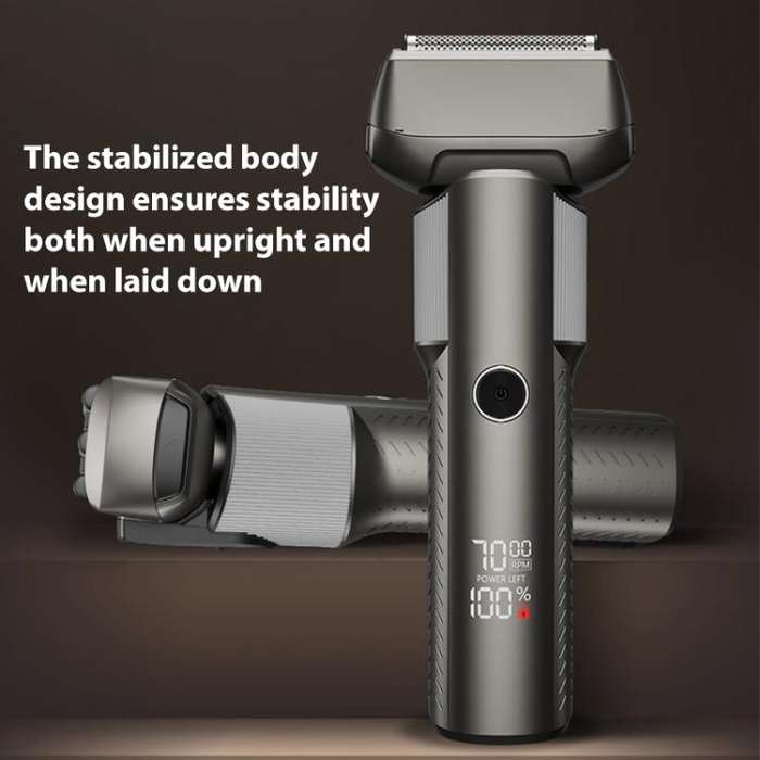 Five-blade Full Body Washable LED Digital Display Reciprocating Electric Shaver(Grey)