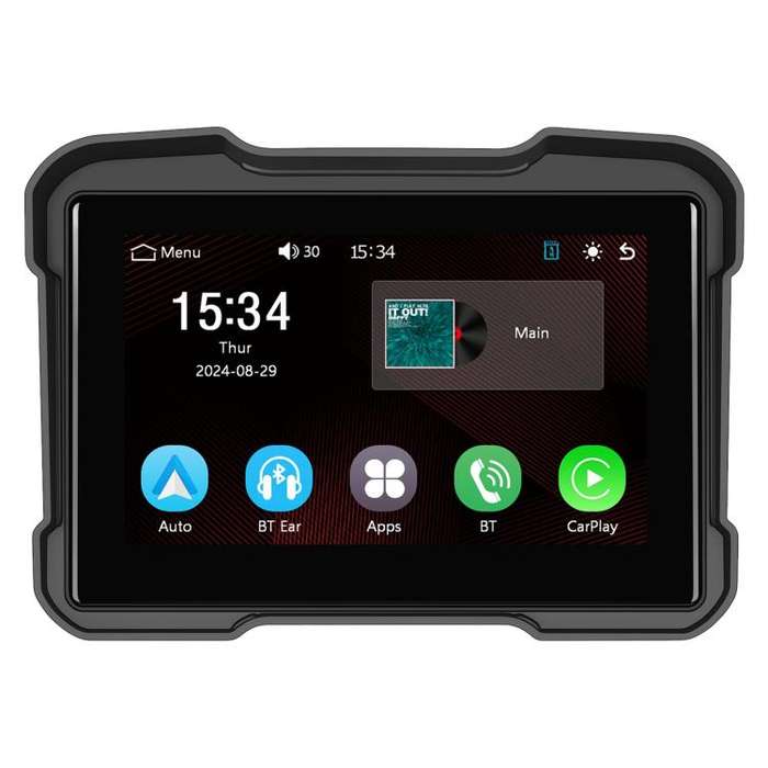 Motorcycle Wireless CarPlay and Android Auto 5 inch HD Screen Waterproof Navigator(Black)