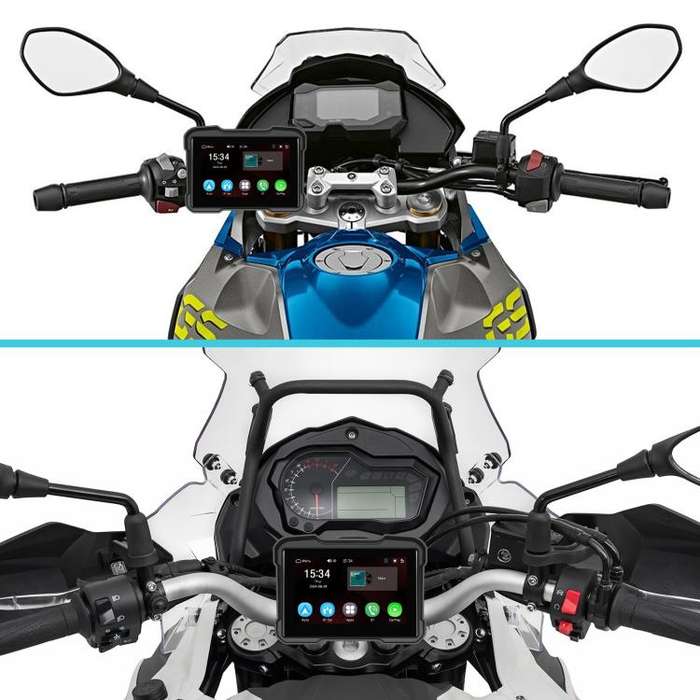 Motorcycle Wireless CarPlay and Android Auto 5 inch HD Screen Waterproof Navigator(Black)