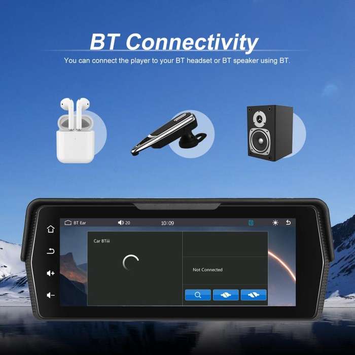 Portable Motorcycle Wireless CarPlay and Android Auto 6.86 inch HD Screen Waterproof Navigator(Bl...