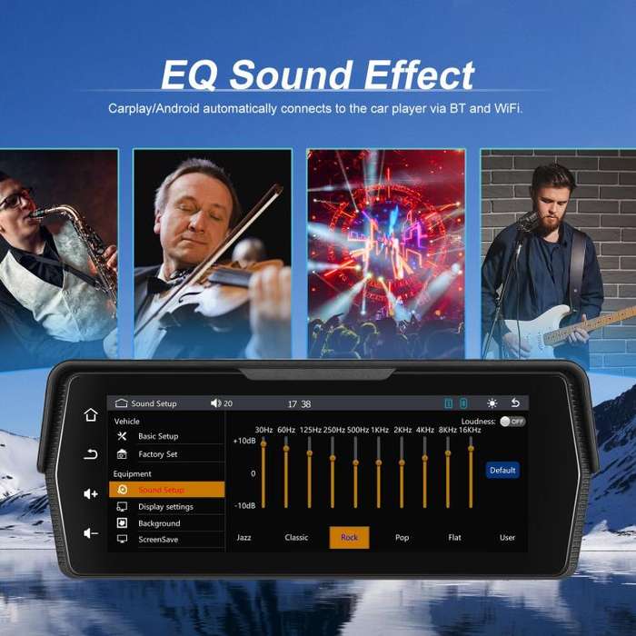 Portable Motorcycle Wireless CarPlay and Android Auto 6.86 inch HD Screen Waterproof Navigator(Bl...