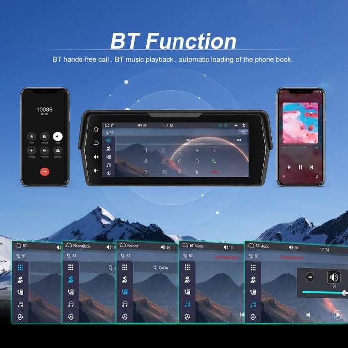 Portable Motorcycle Wireless CarPlay and Android Auto 6.86 inch HD Screen Waterproof Navigator(Bl...