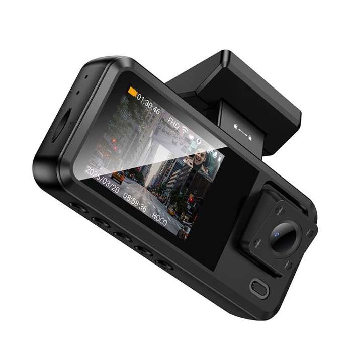 hoco DV15 2 inch Screen Display Three-way Driving Recorder(Black)