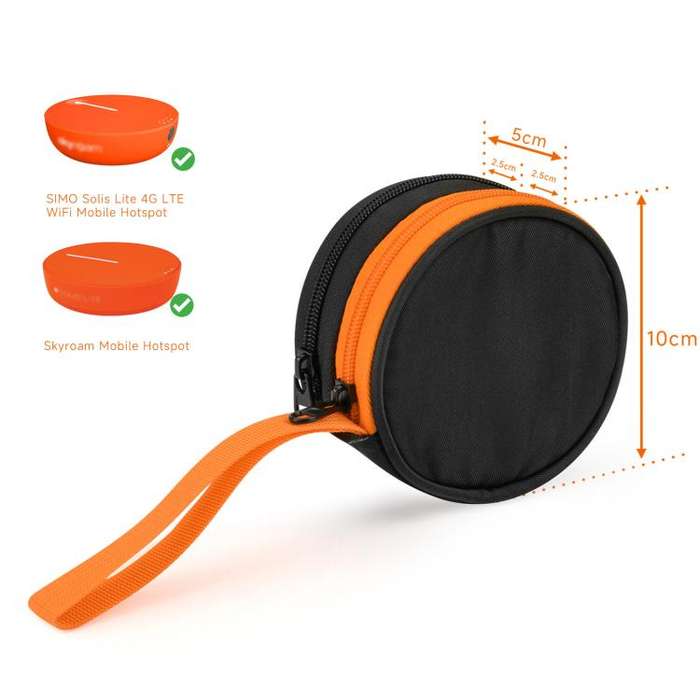 For Solis Lite Mobile WiFi Router Portable Storage Bag Nylon Accessory Bag(Orange Black)