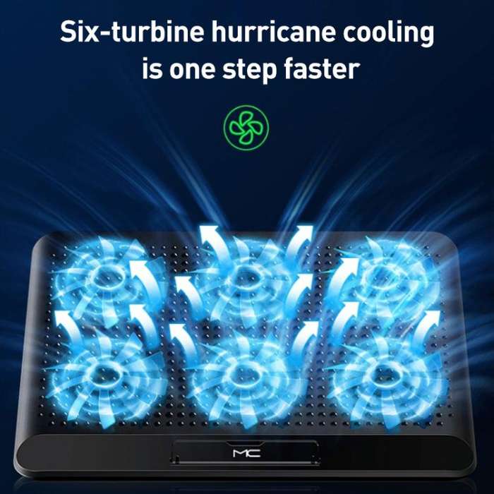 NUOXI Q5A 6-Speed Adjustable 6-Core Large Fan Cooling Pad(Silver)