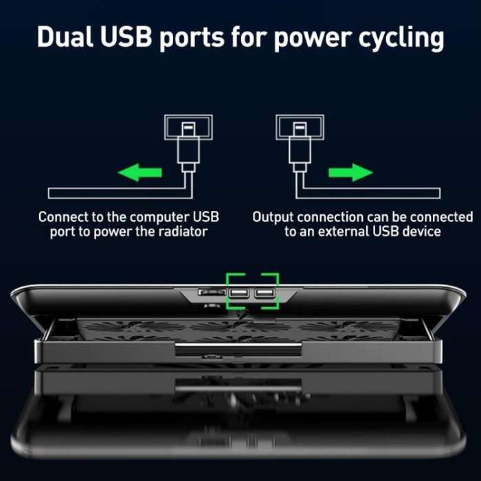 NUOXI Q5A 6-Speed Adjustable 6-Core Large Fan Cooling Pad(Black)