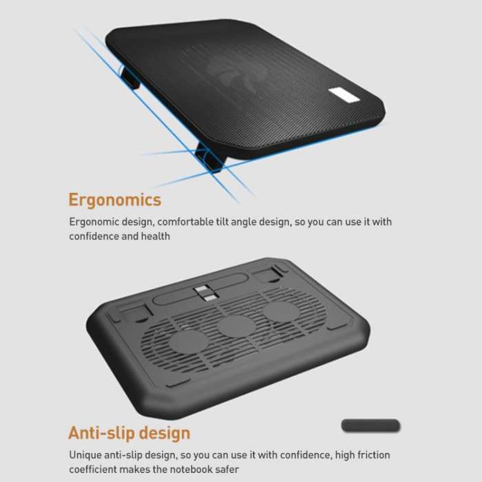 NUOXI M10B Dual Large Fan Laptop Cooling Pad(Blue)