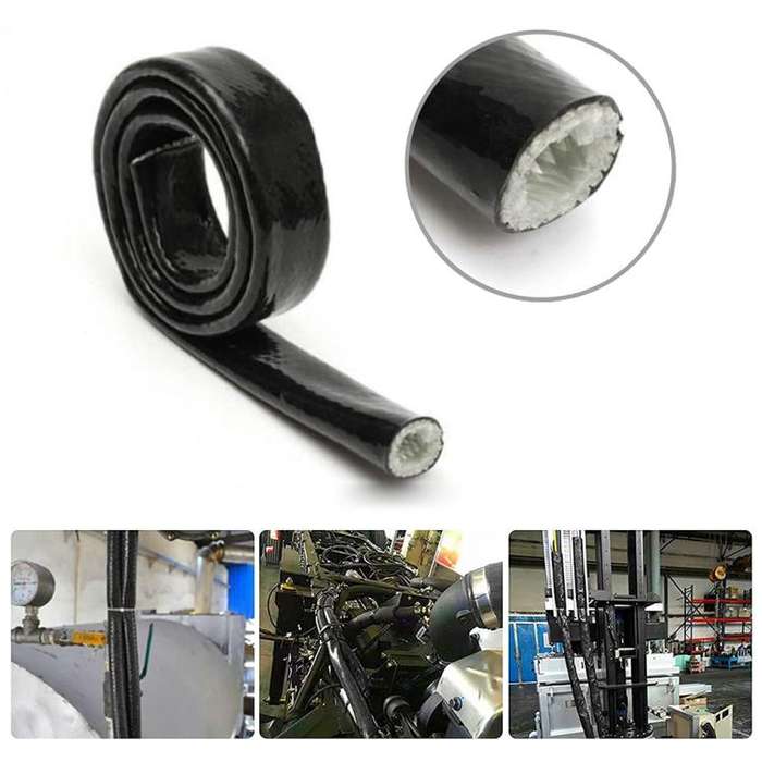 Silicone Fiberglass Fireproof Heat Shield Protective Sleeve Car Line Insulation Protection Cover,...