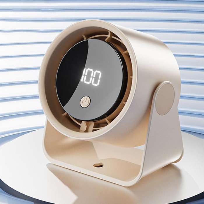 FS-22 Digital Display 100-speed Desktop Air Circulation Electric Fan(Beige)