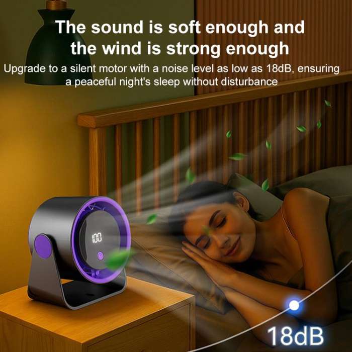 FS-22 Digital Display 100-speed Desktop Air Circulation Electric Fan(Beige)