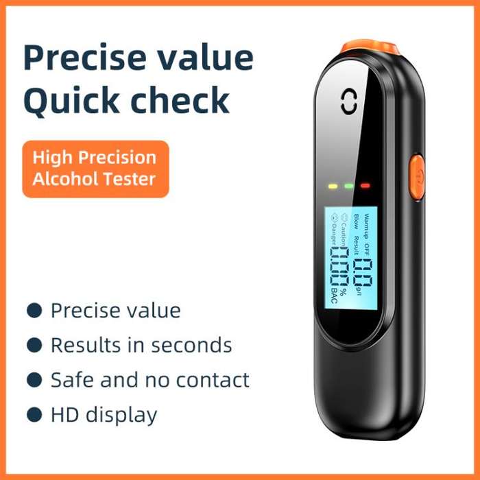AM02 Smart Digital Display High Sensitivity Alcohol Tester(Black Orange)