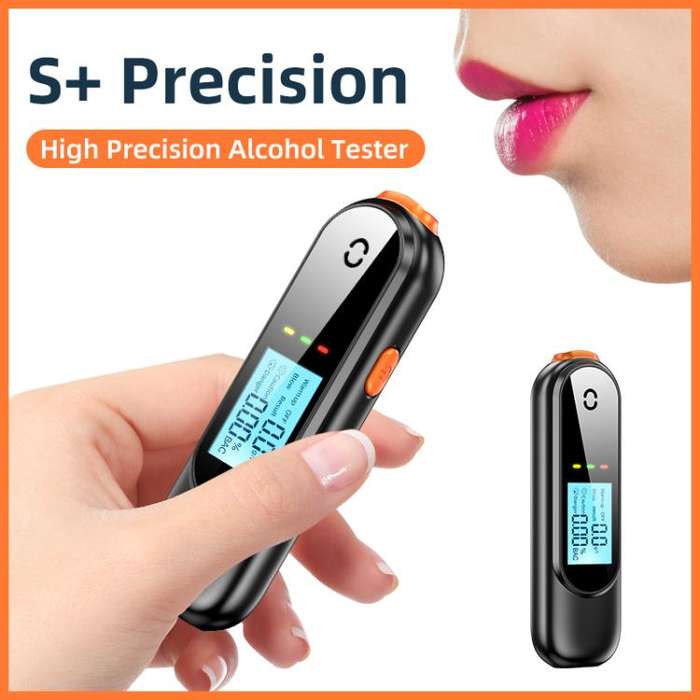 AM02 Smart Digital Display High Sensitivity Alcohol Tester(Black Orange)