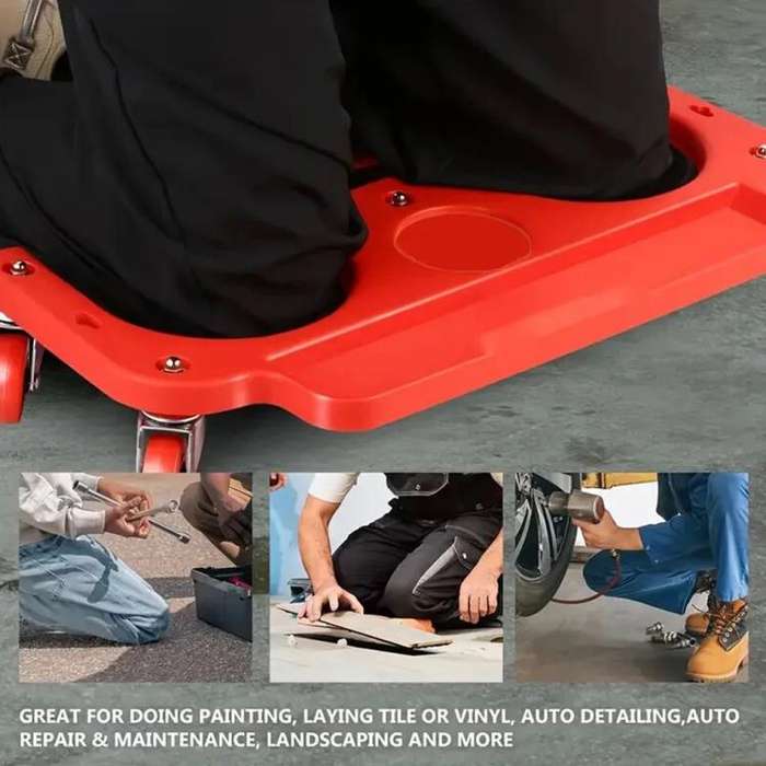 Portable Universal Wheel Sliding Kneel Pad Car Repair Home Improvement Tool with 5 Swivel Castors...