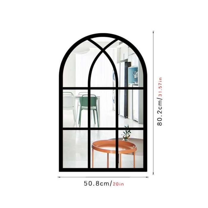 Wood Acrylic Imitation Window Self-adhesive Decorative Mirror, Model:MZ421B-Size L