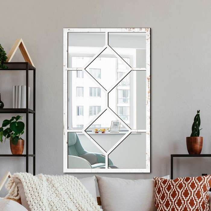 Wood Acrylic Imitation Window Self-adhesive Decorative Mirror, Model:MZ427C-Size L