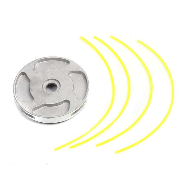 Lawn Mower Aluminum Alloy Grass Trimmer Head with Cables(Silver)