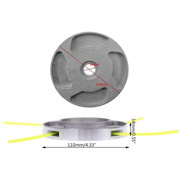 Lawn Mower Aluminum Alloy Grass Trimmer Head with Cables(Silver)