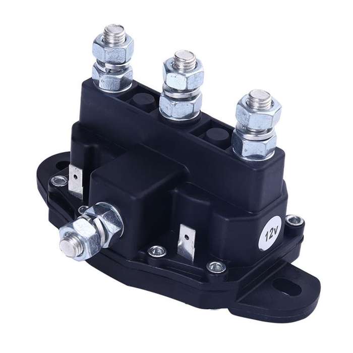 Car Relay Winch Motor Reversing Solenoid Switch DC Six-terminal Relay 2141211A61(Black)
