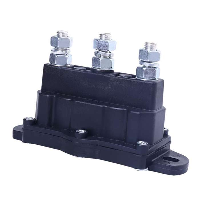 Car Relay Winch Motor Reversing Solenoid Switch DC Six-terminal Relay 2141211A61(Black)