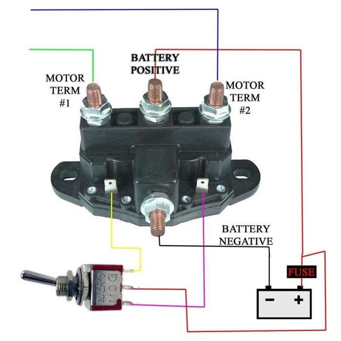 Car Relay Winch Motor Reversing Solenoid Switch DC Six-terminal Relay 2141211A61(Black)