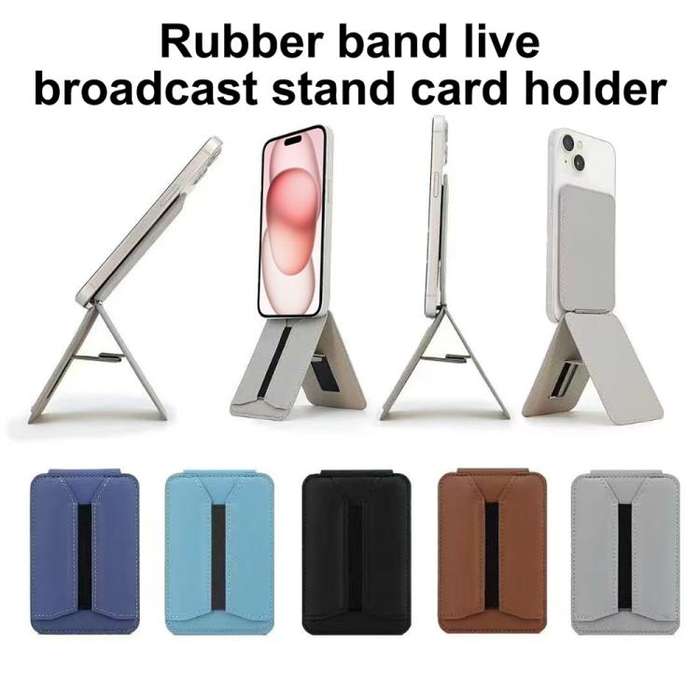 MagSafe Live Broadcast Phone Bracket Card Holder with Elastic Band(Purple)