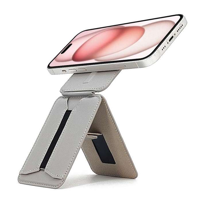 MagSafe Live Broadcast Phone Bracket Card Holder with Elastic Band(Brown)