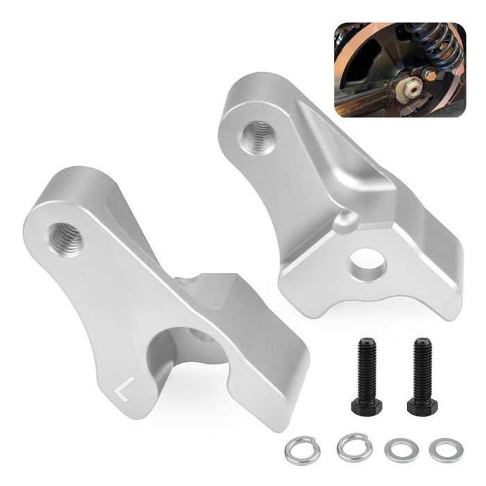 Motorcycle 2 inch Rear Slam Shock Lowering Blocks Kits for Harley 2002-2022(Silver)