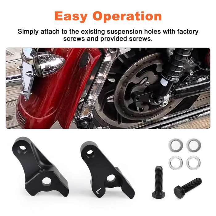 Motorcycle 2 inch Rear Slam Shock Lowering Blocks Kits for Harley 2002-2022(Silver)
