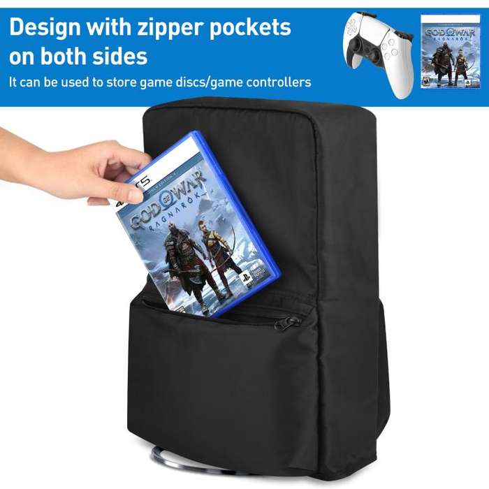 For Sony PlayStation 5 Slim Game Console Storage Dust Cover(Black)