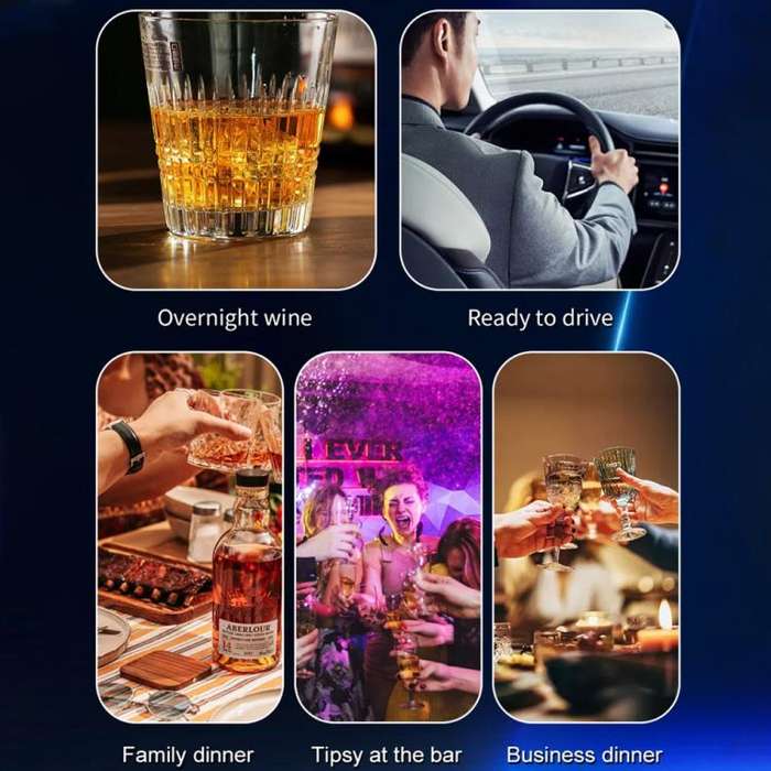 D2000 HD IPS Screen Portable Blow-Type High-Precision Alcohol Content Tester(Black)