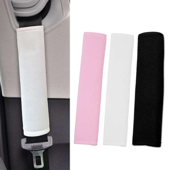 Universal Car Seat Belt Extended Ice Silk Fabric Shoulder Pad Protection Belt(White)
