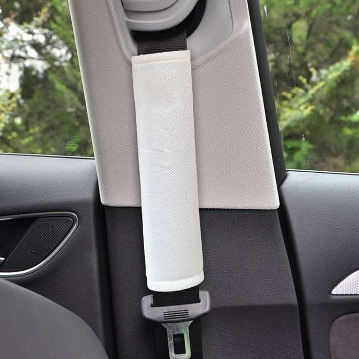 Universal Car Seat Belt Extended Ice Silk Fabric Shoulder Pad Protection Belt(Black)