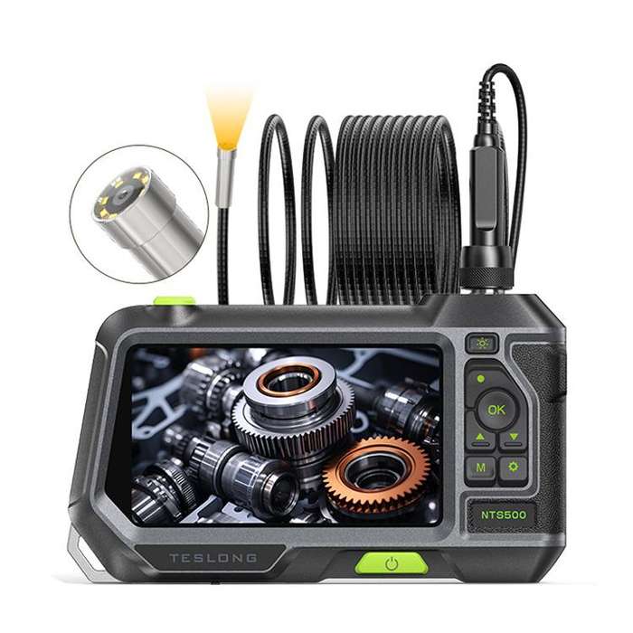 TESLONG NTS500 Industrial Pipeline Endoscope with 5 inch HD Screen, Model:7.6mm Single Lens / 5m