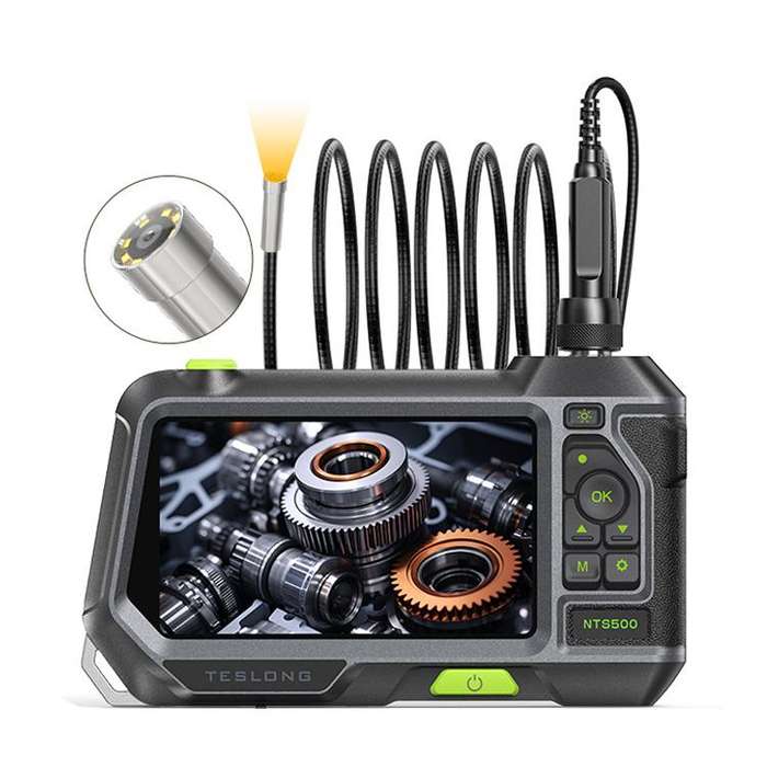 TESLONG NTS500 Industrial Pipeline Endoscope with 5 inch HD Screen, Model:7.6mm Single Lens / 3m