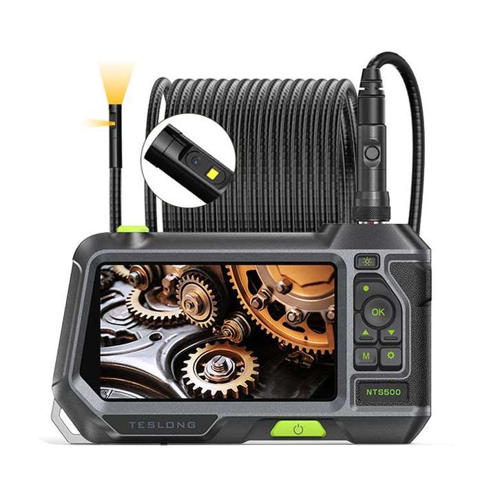 TESLONG NTS500 Industrial Pipeline Endoscope with 5 inch HD Screen, Model:8mm Dual Lens / 15m