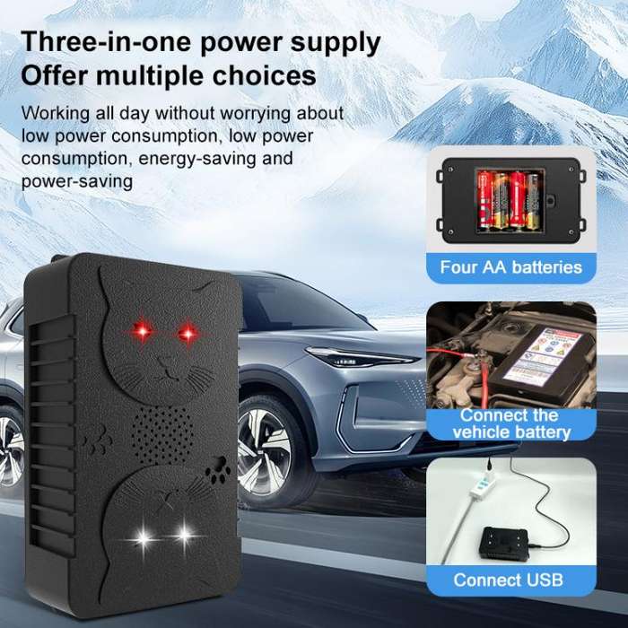 Intelligent Ultrasonic Car Mouse Repeller(Black)