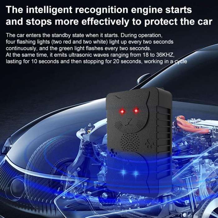 Intelligent Ultrasonic Car Mouse Repeller(Black)