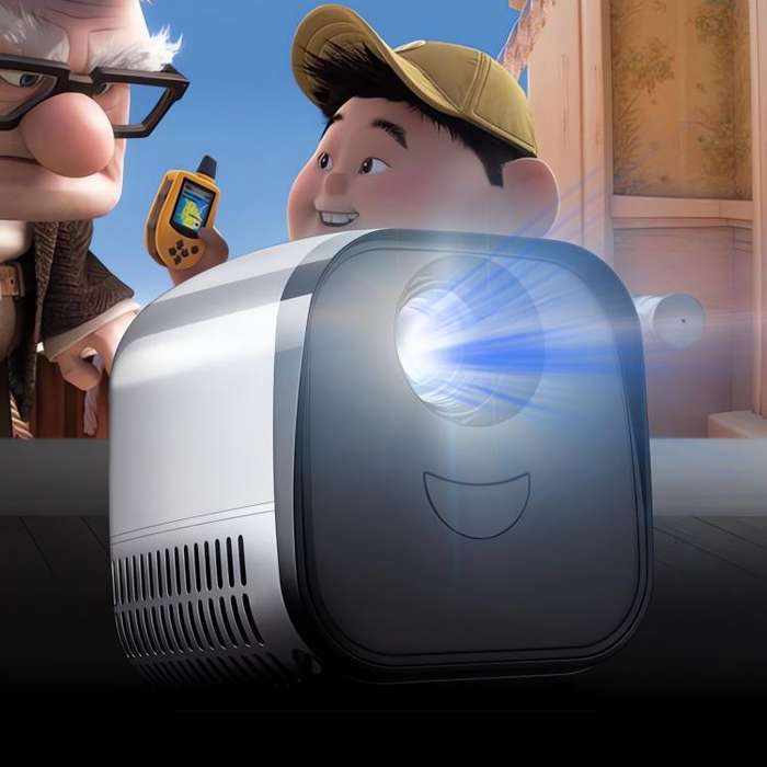 VIVIBRIGHT L1 Basic 480x240P 60ANSI LCD + LED Smart Projector, US Plug(Yellow)