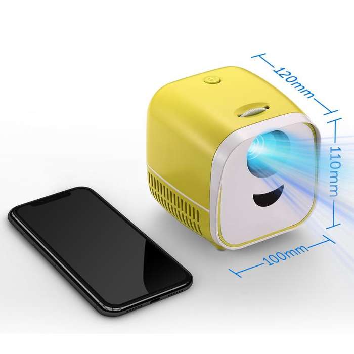 VIVIBRIGHT L1 Basic 480x240P 60ANSI LCD + LED Smart Projector, US Plug(Yellow)