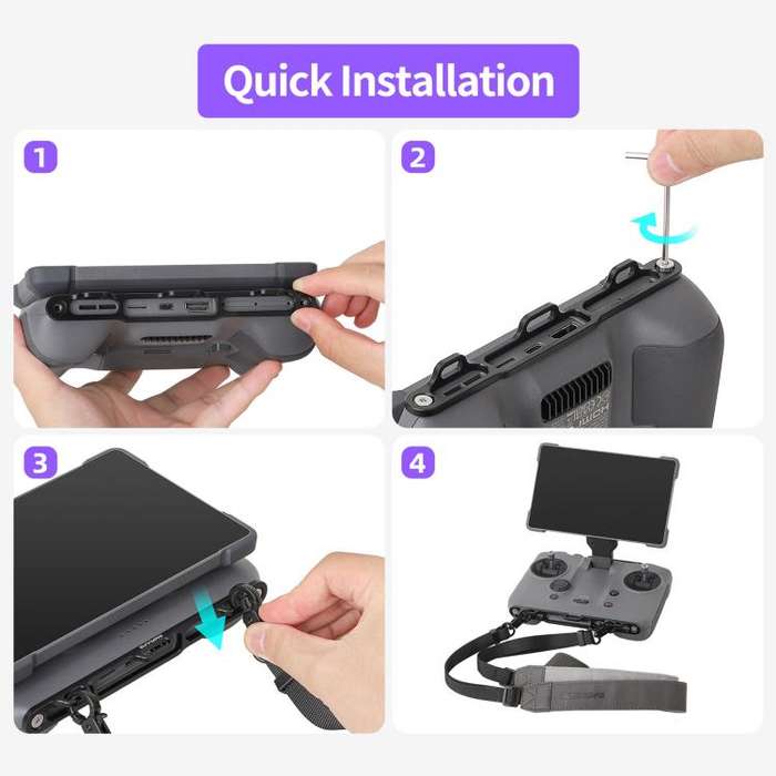 For DJI RC Pro 2 Sunnylife GS013 Multi-Purpose Lanyard with CNC Aluminum Buckle(Grey)