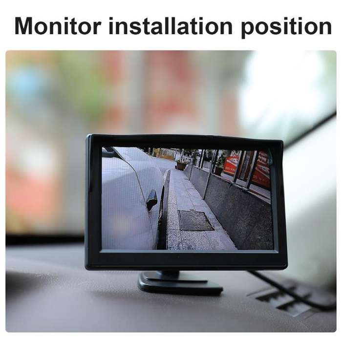1080P 5 inch HD Display Screen Side Front Blind Spot Camera Image Assistance System Kit(Black)